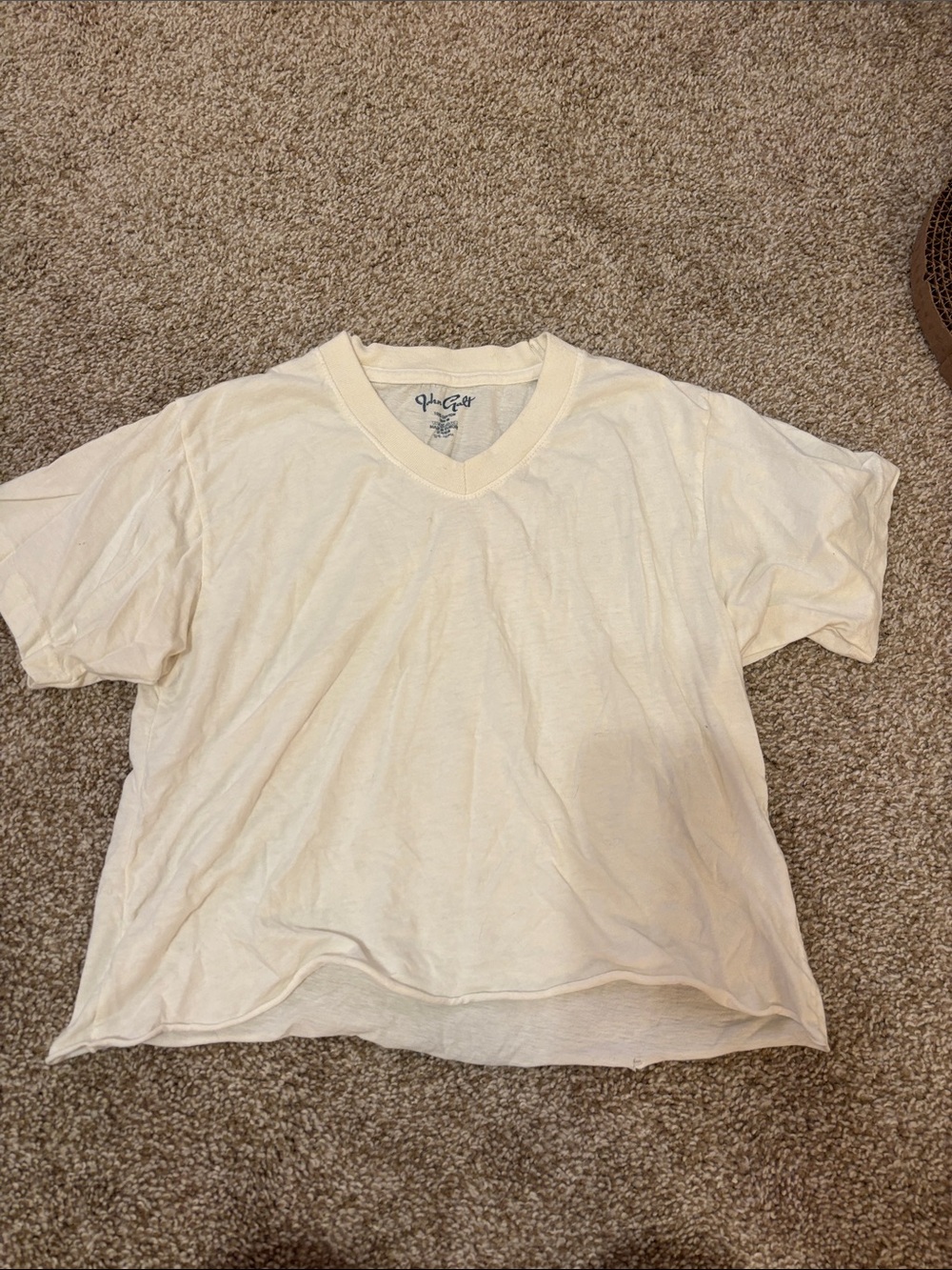White V‑Neck Boxy Tee